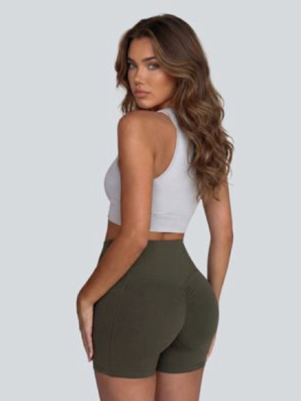 Dark Green Biker Short Rutched Butt size S